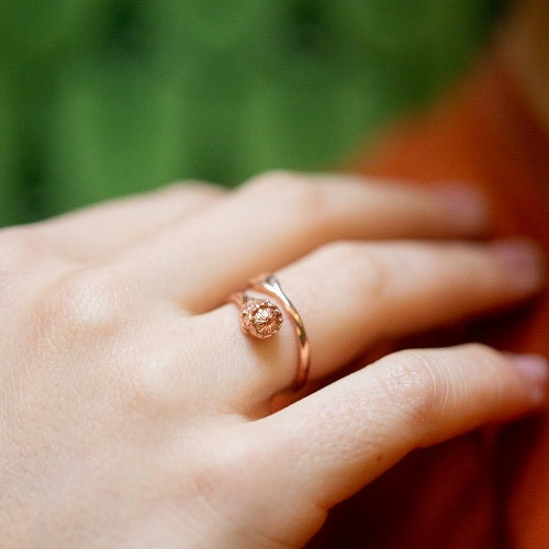 Rose gold protea on sale ring