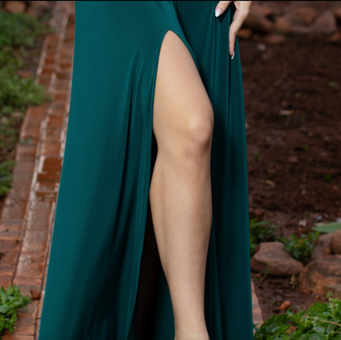 Long Flare Skirt With Slit